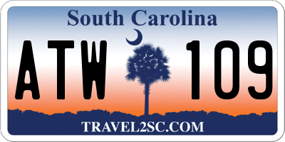 SC license plate ATW109
