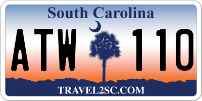 SC license plate ATW110