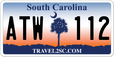 SC license plate ATW112