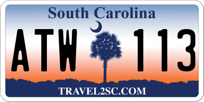 SC license plate ATW113