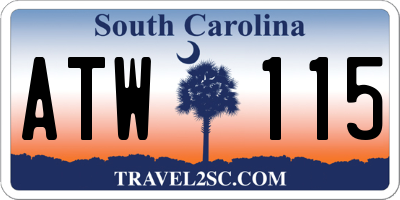SC license plate ATW115