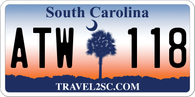 SC license plate ATW118