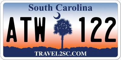 SC license plate ATW122