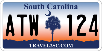 SC license plate ATW124