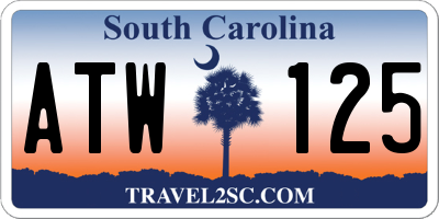 SC license plate ATW125
