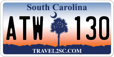 SC license plate ATW130