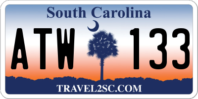 SC license plate ATW133