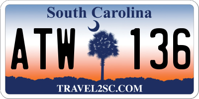 SC license plate ATW136