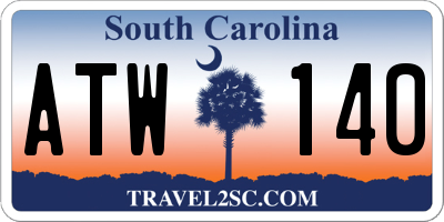 SC license plate ATW140