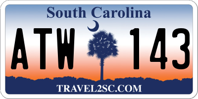 SC license plate ATW143