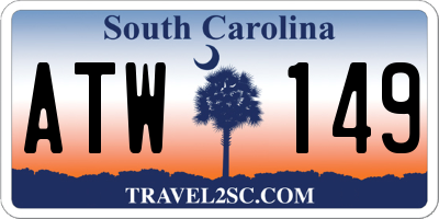 SC license plate ATW149