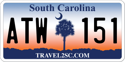 SC license plate ATW151