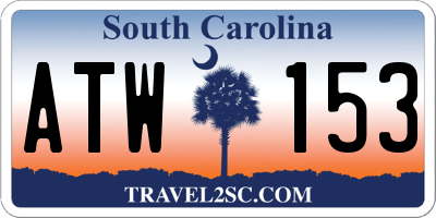 SC license plate ATW153