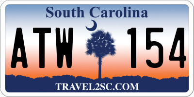SC license plate ATW154