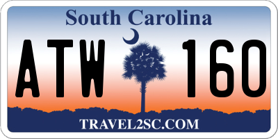 SC license plate ATW160