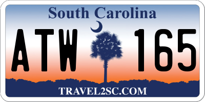 SC license plate ATW165