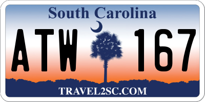 SC license plate ATW167