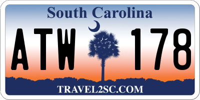 SC license plate ATW178