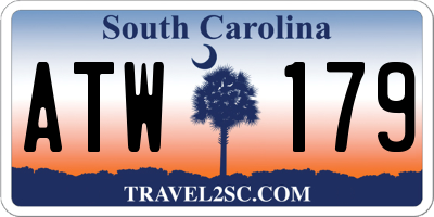 SC license plate ATW179
