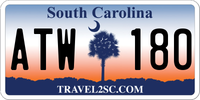 SC license plate ATW180