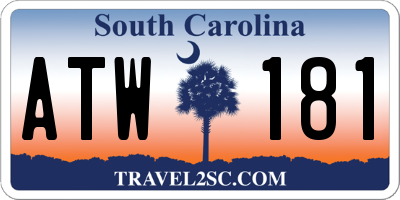 SC license plate ATW181