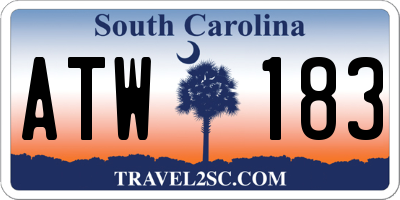 SC license plate ATW183