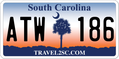 SC license plate ATW186