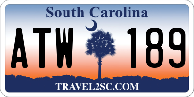 SC license plate ATW189