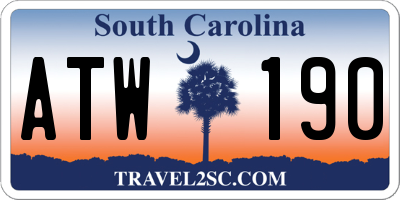 SC license plate ATW190