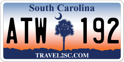 SC license plate ATW192