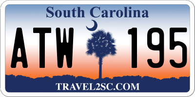 SC license plate ATW195