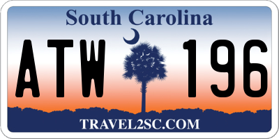 SC license plate ATW196
