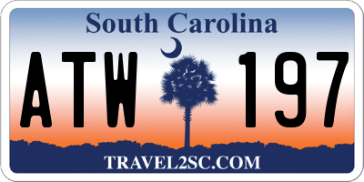 SC license plate ATW197