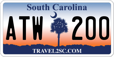 SC license plate ATW200
