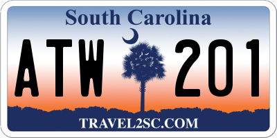SC license plate ATW201