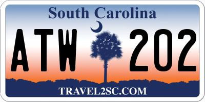 SC license plate ATW202