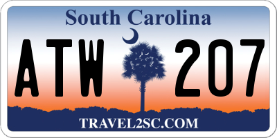 SC license plate ATW207