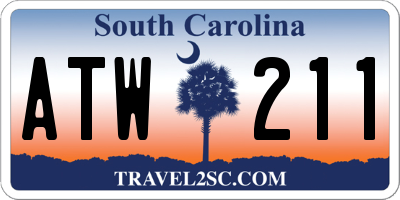 SC license plate ATW211