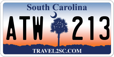 SC license plate ATW213