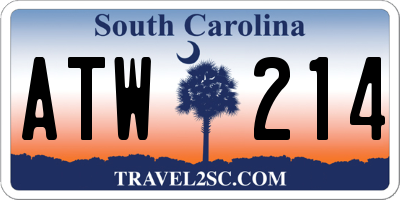 SC license plate ATW214