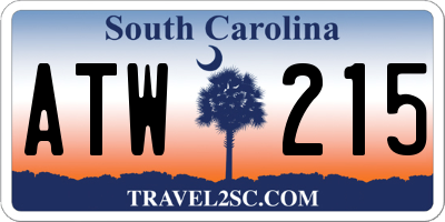 SC license plate ATW215