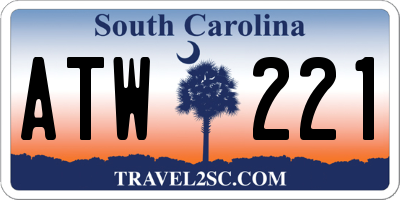 SC license plate ATW221