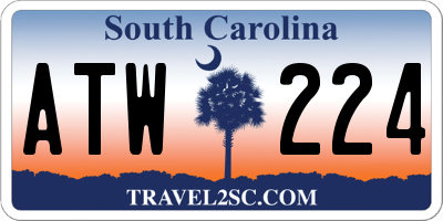 SC license plate ATW224