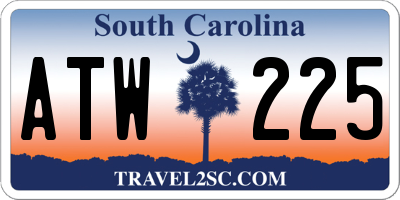 SC license plate ATW225