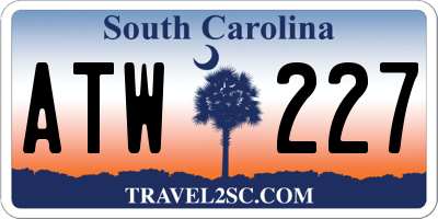 SC license plate ATW227