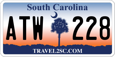 SC license plate ATW228