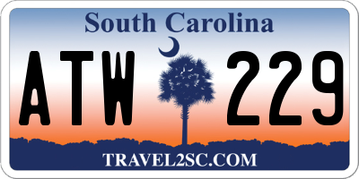 SC license plate ATW229