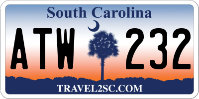 SC license plate ATW232