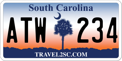 SC license plate ATW234