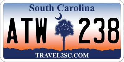 SC license plate ATW238